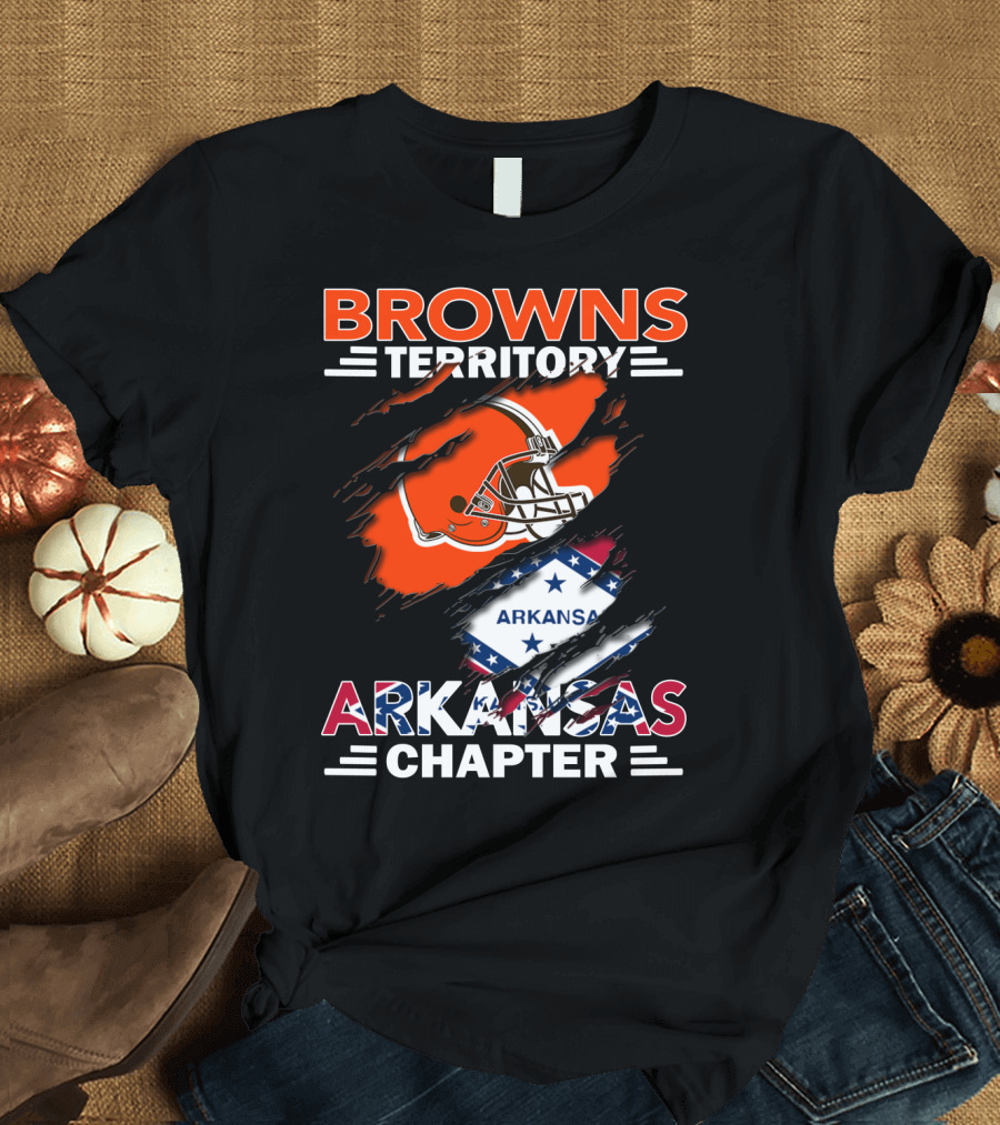 Browns Territory Arkansas Chapter Football Helmet Stars T-Shirt