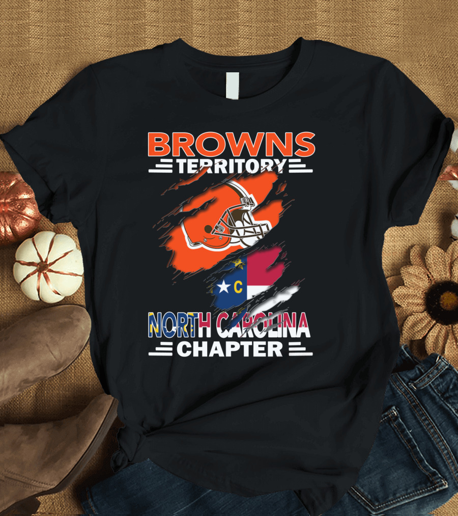Browns Territory North Carolina Chapter Helmet and Flag T-Shirt