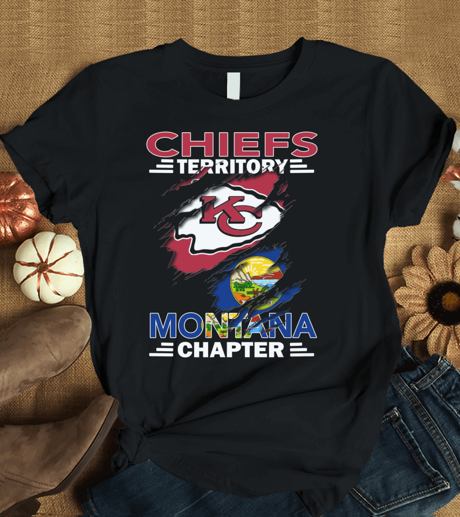 Chiefs Territory Montana Chapter KC Football Fans Edition T-Shirt
