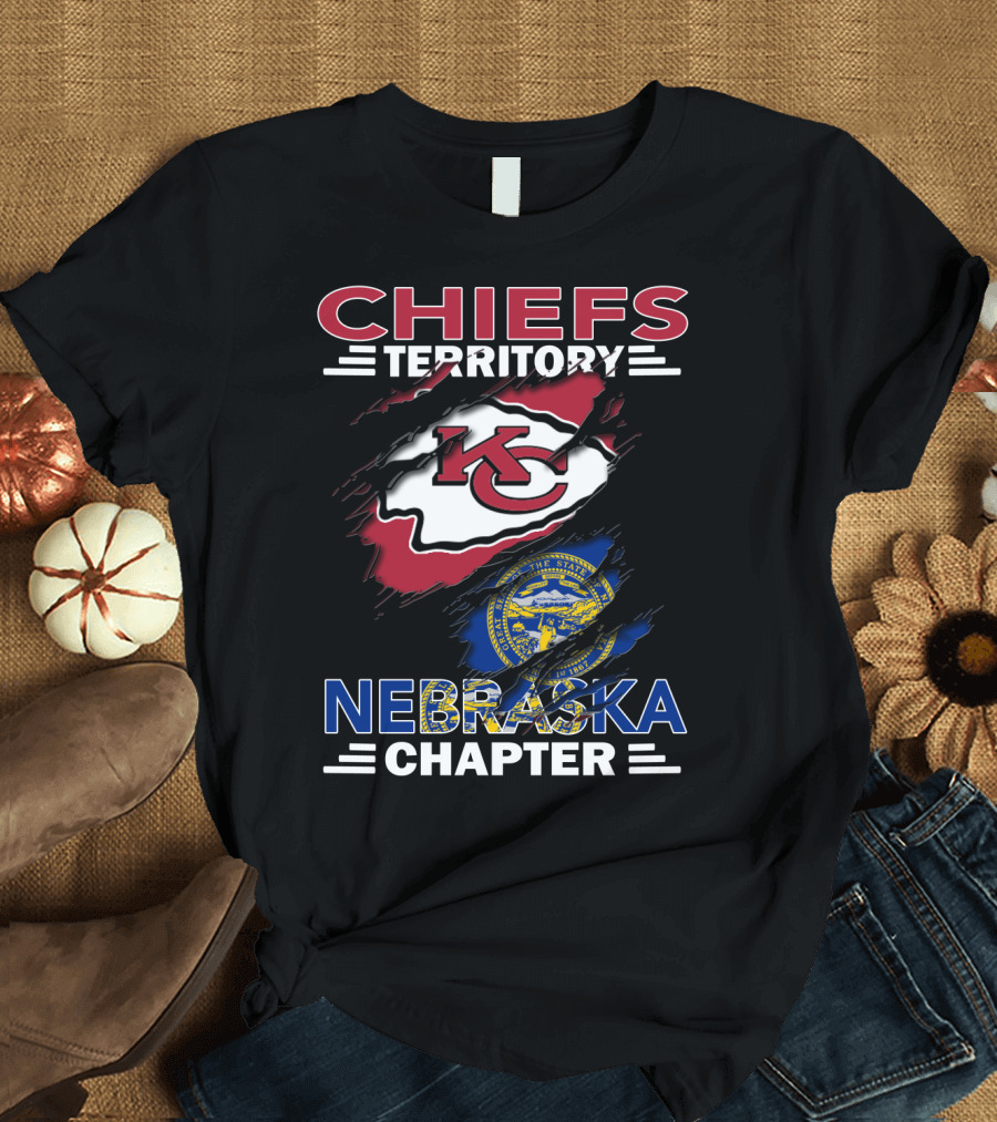 Chiefs Territory Nebraska Chapter KC Chiefs Logo and Nebraska State Seal T-Shirt