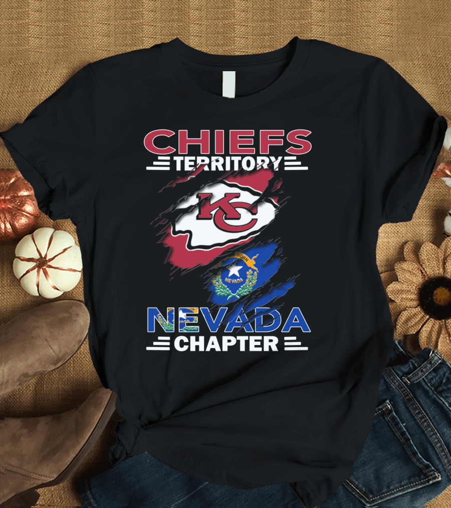 Chiefs Territory Kansas City Logo Nevada Chapter Football Fan T-Shirt