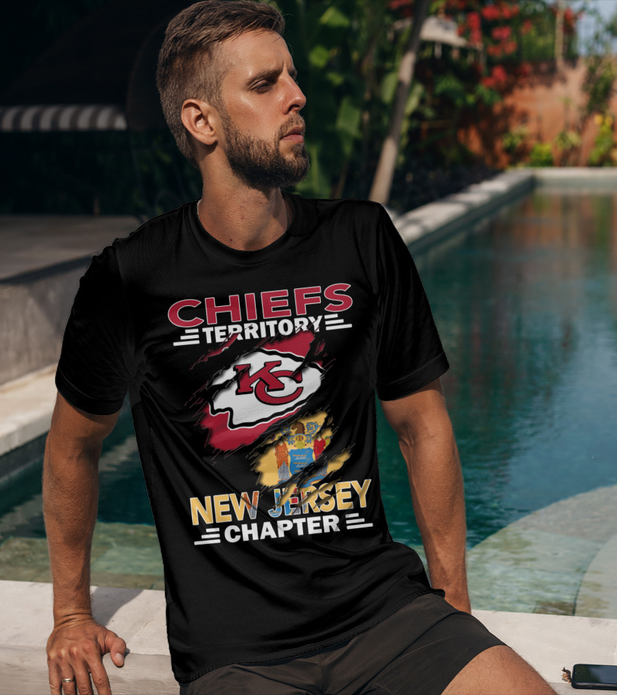 Chiefs Territory New Jersey Chapter KC Logo And State Emblem T-Shirt