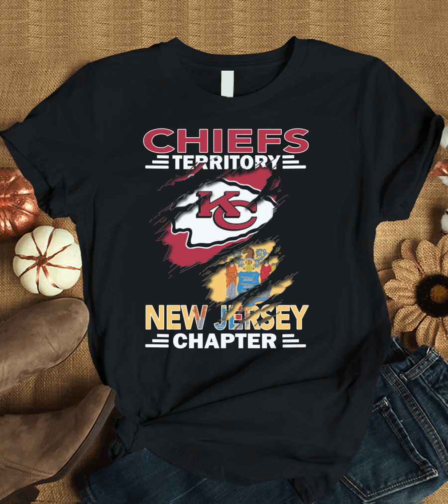 Chiefs Territory New Jersey Chapter KC Logo and State Emblem T-Shirt