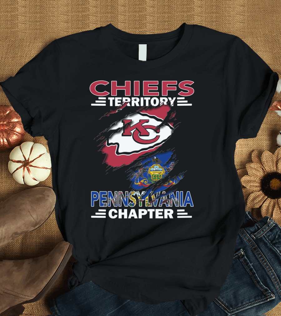 Chiefs Territory Pennsylvania Chapter Kansas City Chiefs Pennsylvania State Flag T-Shirt