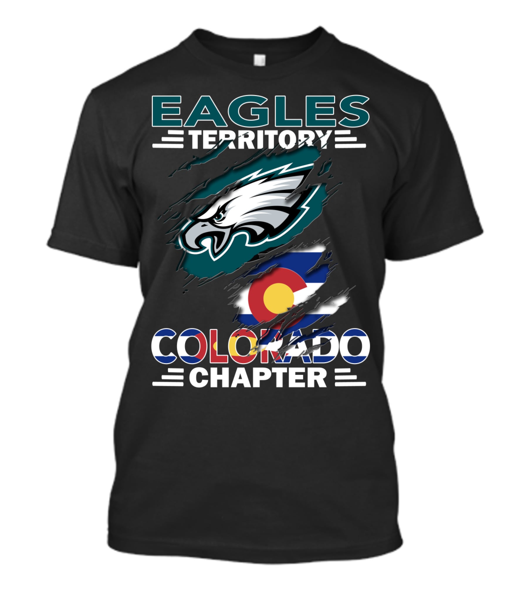 Eagles Territory Colorado Chapter Philadelphia Football Colorado Flag T-Shirt
