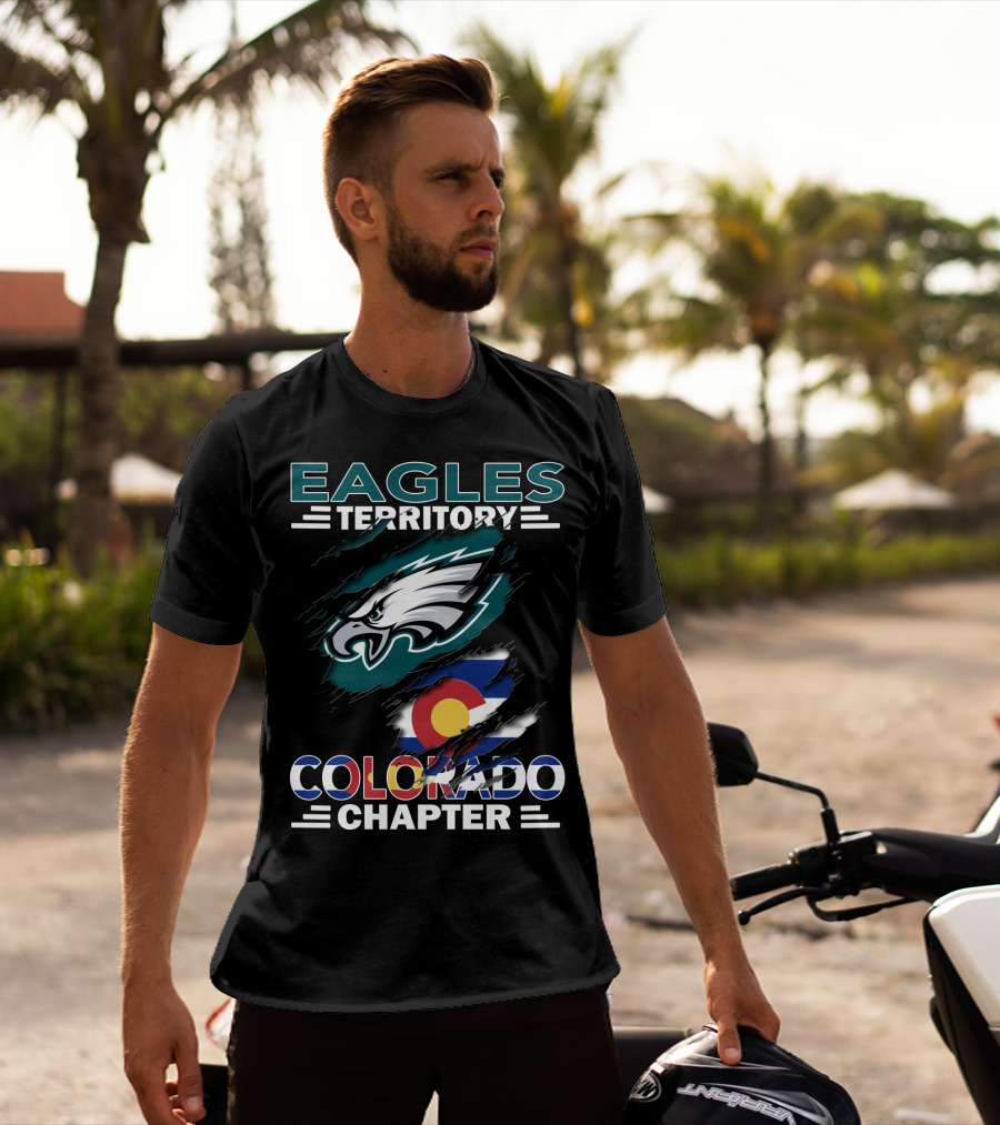 Eagles Territory Colorado Chapter Philadelphia Football Colorado Flag T-Shirt