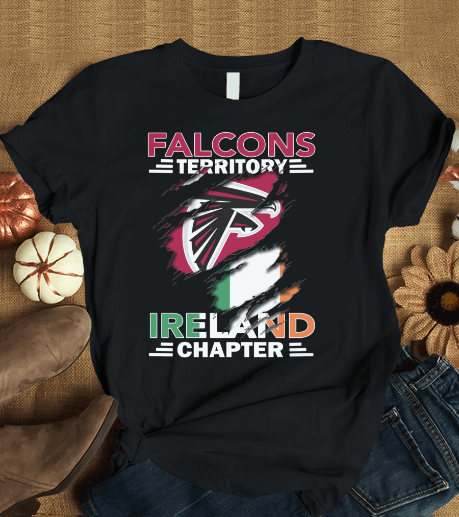 Falcons Territory Ireland Chapter Flag and Logo Emblem T-Shirt