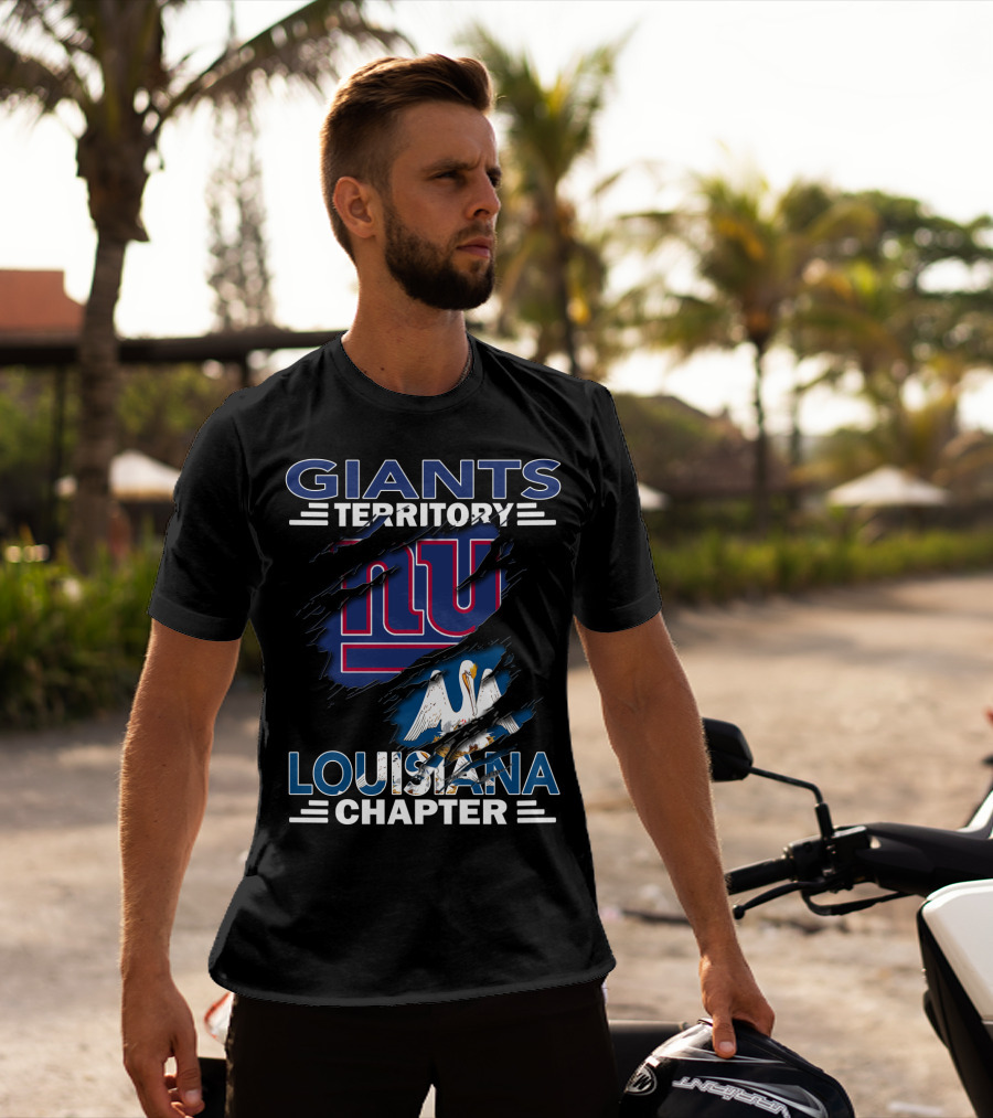 Giants Territory Louisiana Chapter Ny Logo Pelican T-Shirt