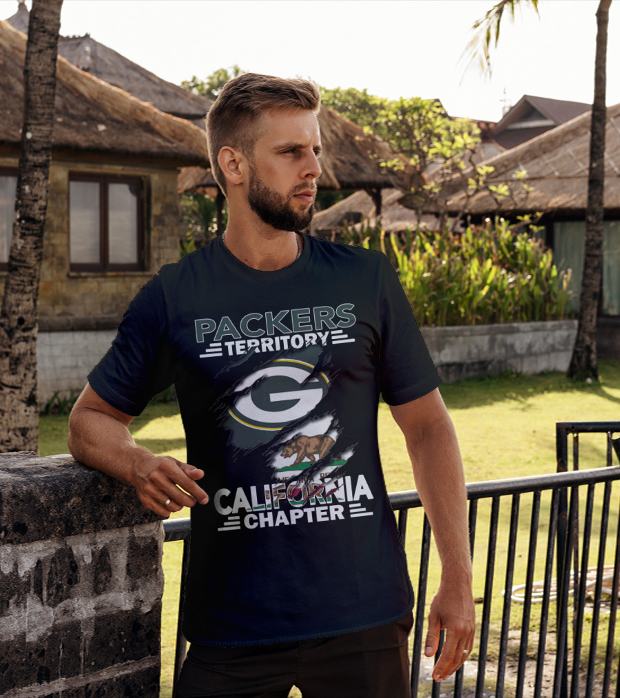 Packers Territory California Chapter Green Bay Bear Flag T-Shirt