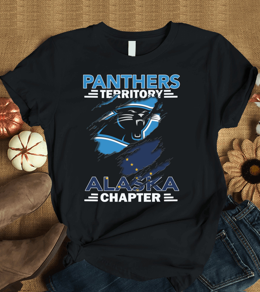 Panthers Territory Alaska Chapter Carolina Logo with Alaska Flag Elements T-Shirt