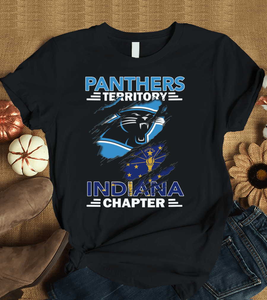 Panthers Territory Indiana Chapter Flag and Panther Face T-Shirt