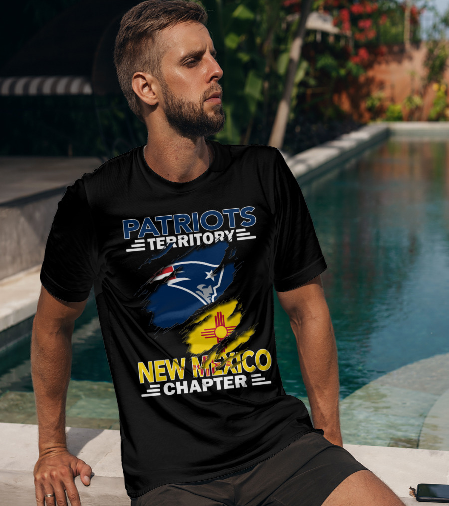 Patriots Territory New Mexico Chapter Patriots Head Logo And New Mexico Flag T-Shirt