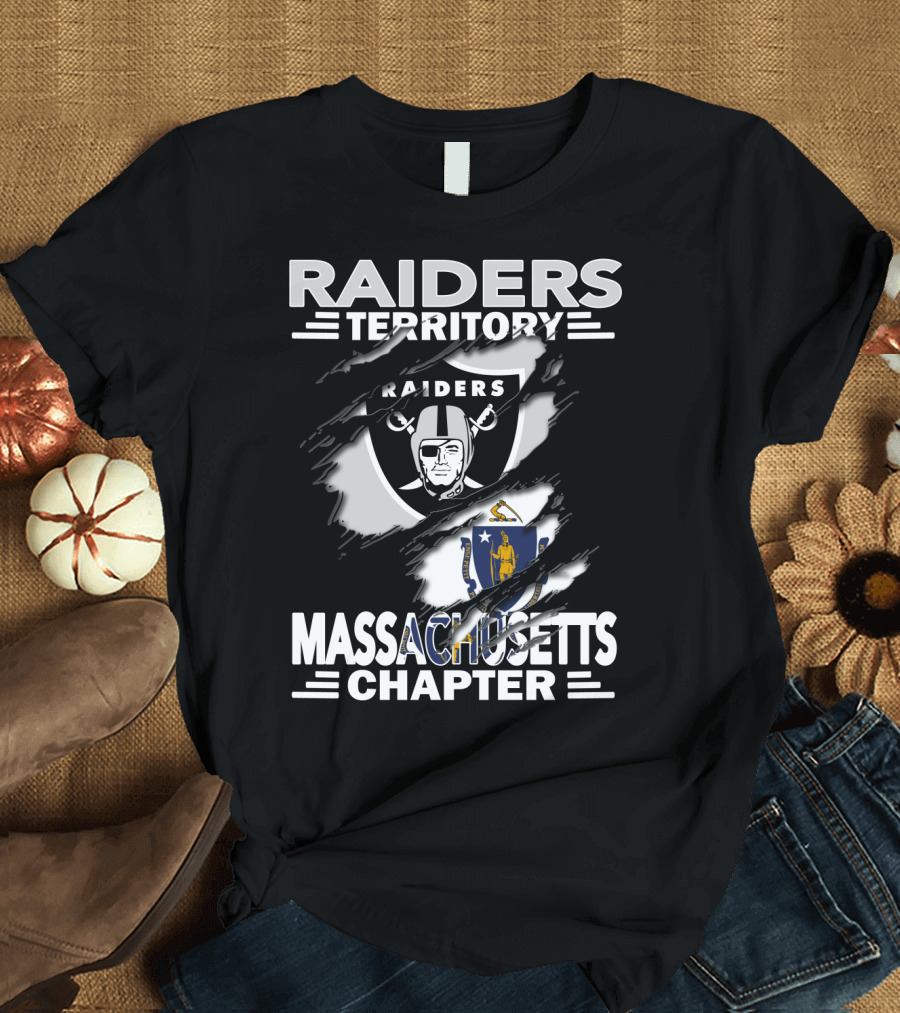 Raiders Territory Massachusetts Chapter Raiders Logo Massachusetts State Emblem T-Shirt