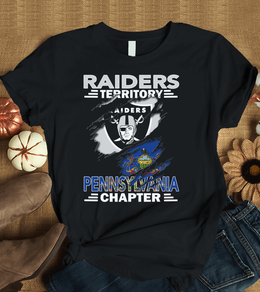 Raiders Territory Pennsylvania Chapter Flag and Logo Mashup T-Shirt