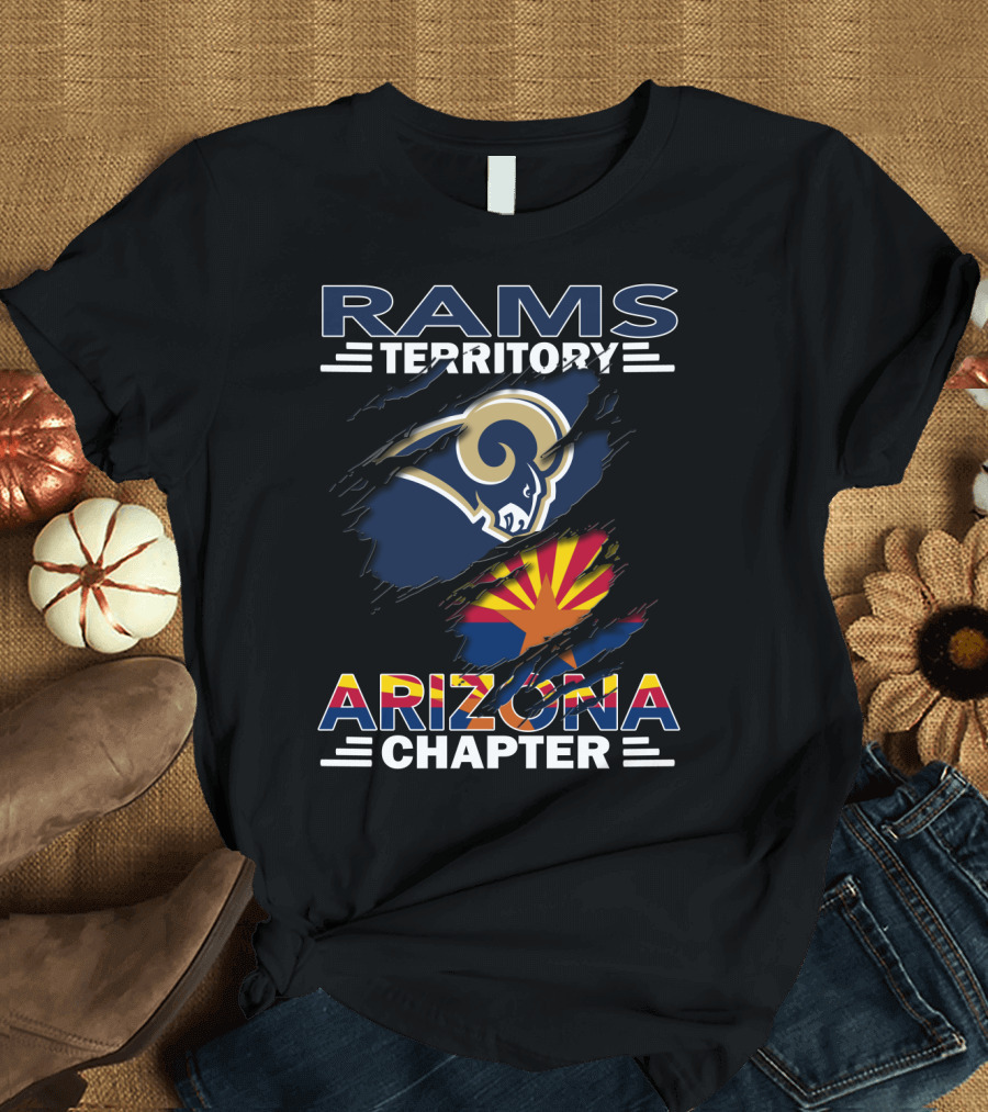 Rams Territory Arizona Chapter Logo with Arizona Flag and Rams T-Shirt