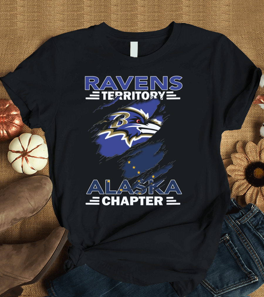 Ravens Territory Alaska Chapter Ravens Logo Alaska Flag Elements T-Shirt
