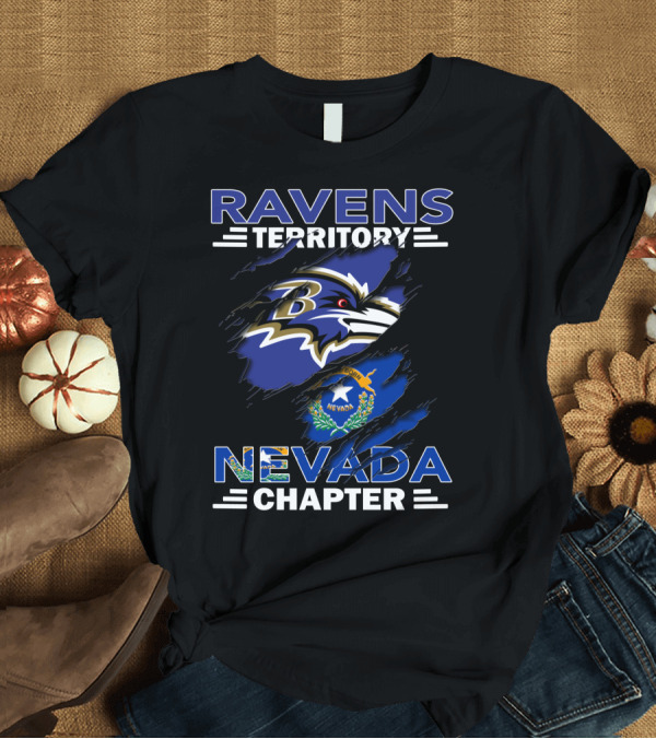 T-Shirt: Ravens Territory Nevada Chapter Baltimore Football Iconic State Flag T-Shirt Ravens Territory Nevada Chapter Baltimore Football Iconic State Flag T-Shirt