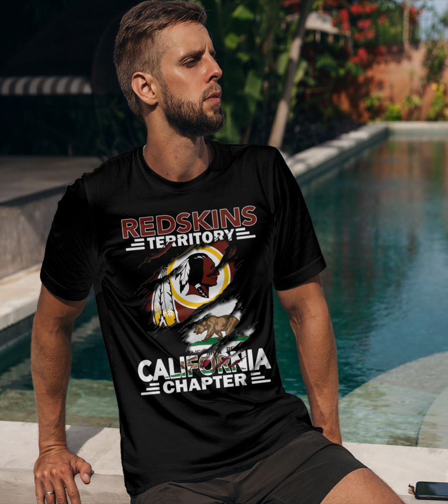 Redskins Territory California Chapter Washington Football Bear Flag T-Shirt