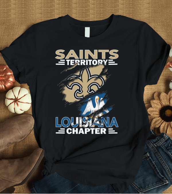 T-Shirt: Saints Territory Louisiana Chapter Fleur-de-Lis Pelican Emblem T-Shirt Saints Territory Louisiana Chapter Fleur-de-Lis Pelican Emblem T-Shirt