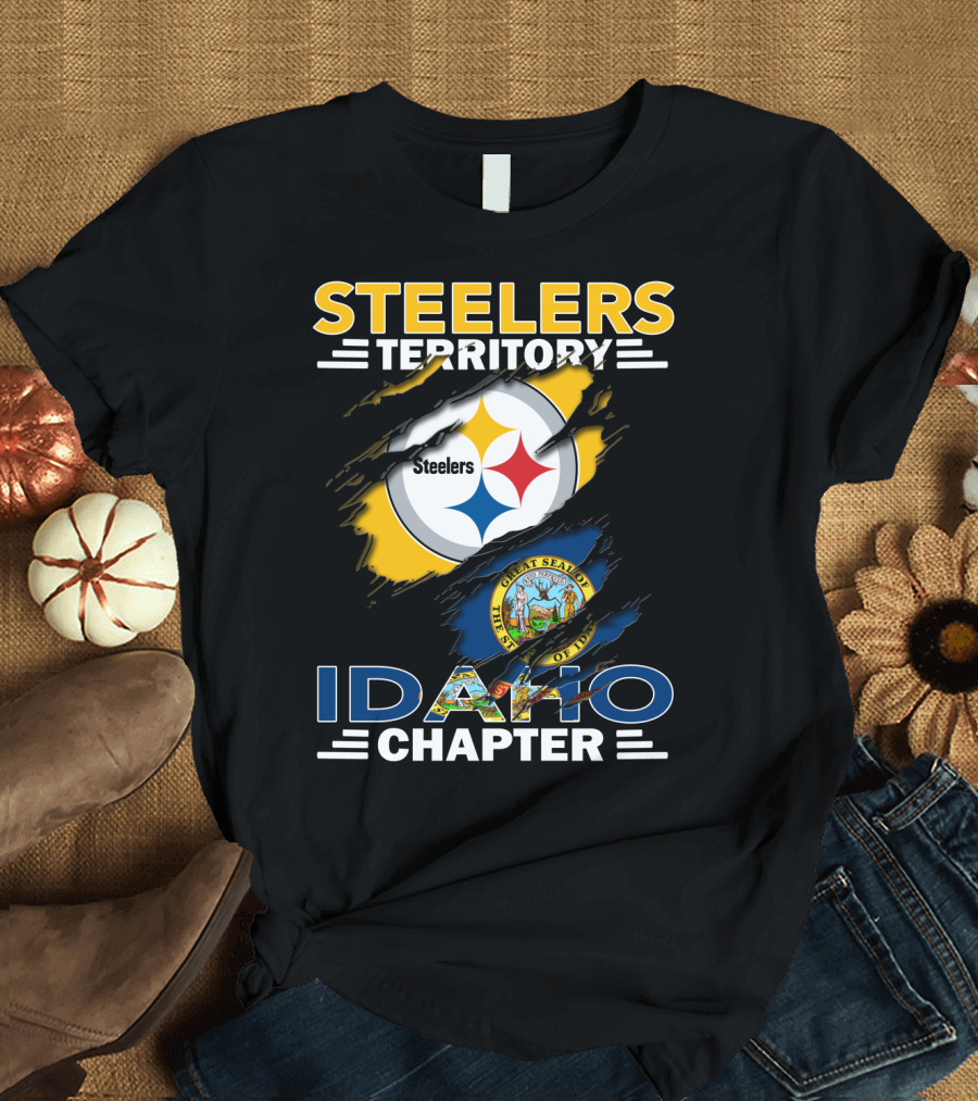 Steelers Territory Idaho Chapter Fan Logo with State Seal Integration T-Shirt