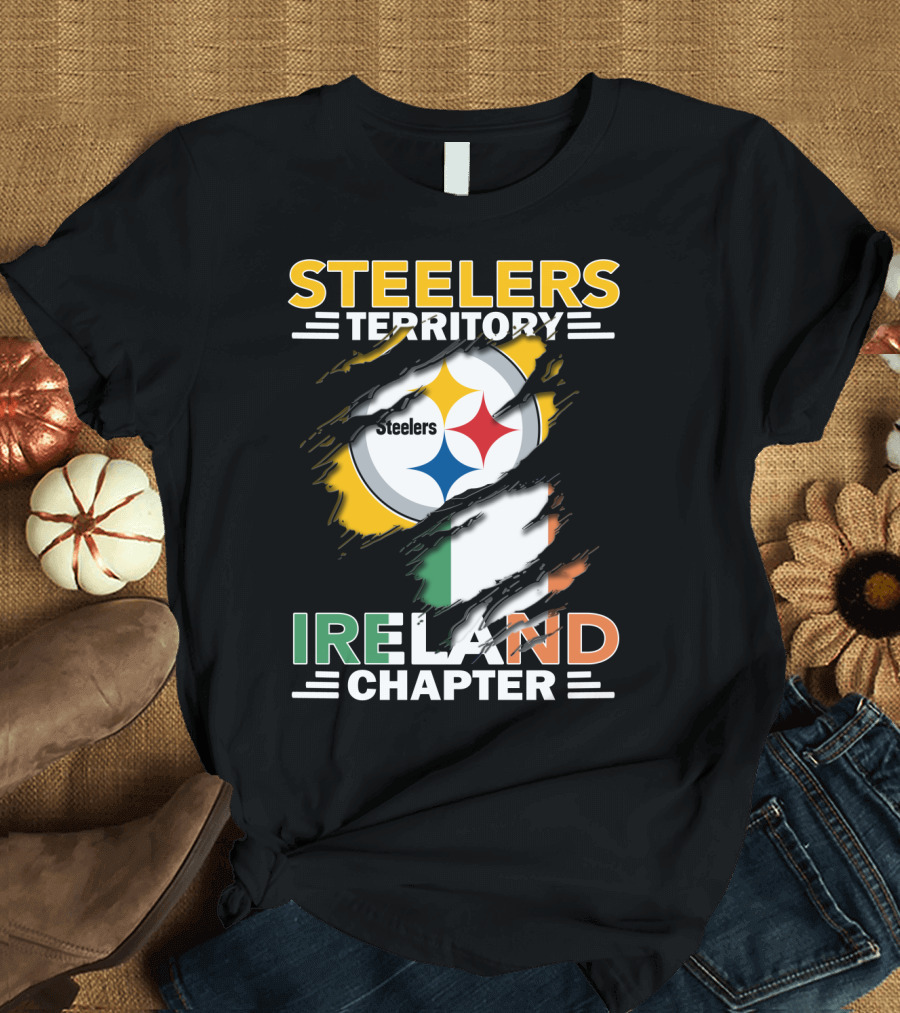 Steelers Territory Ireland Chapter Steelers Logo Irish Flag T-Shirt