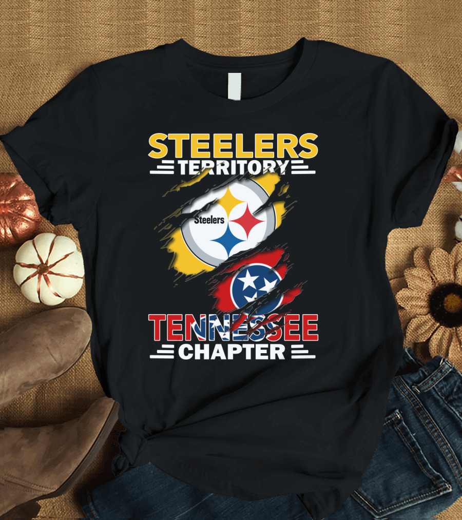 Steelers Territory Tennessee Chapter Steelers Logo Tennessee Flag T-Shirt