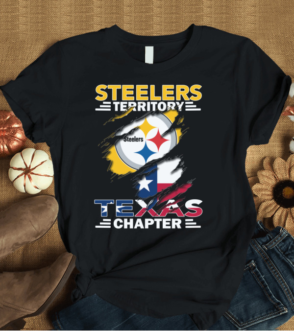 T-Shirt: Steelers Territory Texas Chapter Steelers Logo Texas Flag T-Shirt Steelers Territory Texas Chapter Steelers Logo Texas Flag T-Shirt