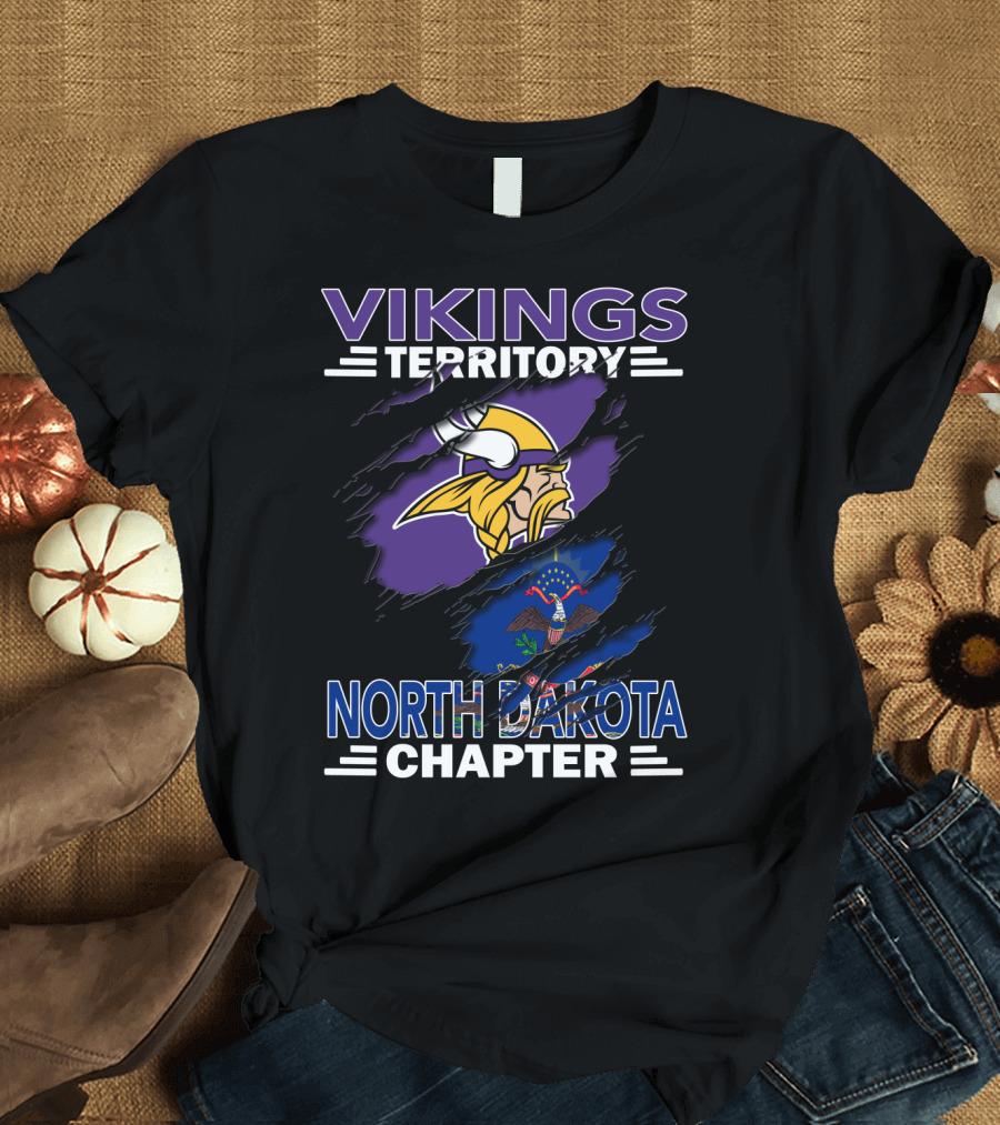 Vikings Territory North Dakota Chapter NFL Football Fan Club T-Shirt
