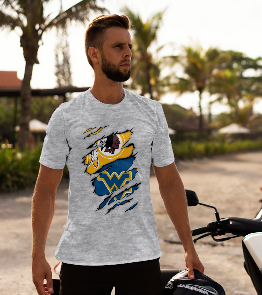 Washington Redskins West Virginia Mountaineers Logo Crossover T-Shirt