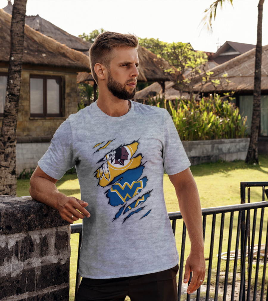 Washington Redskins West Virginia Mountaineers Logo Crossover T-Shirt