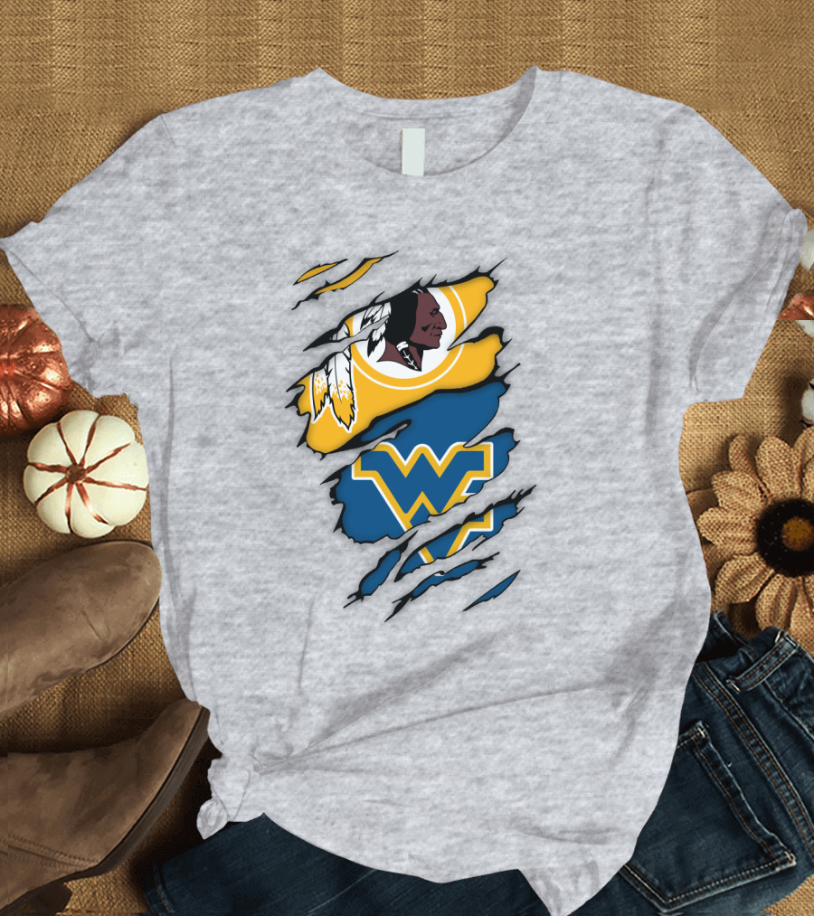Washington Redskins West Virginia Mountaineers Logo Crossover T-Shirt