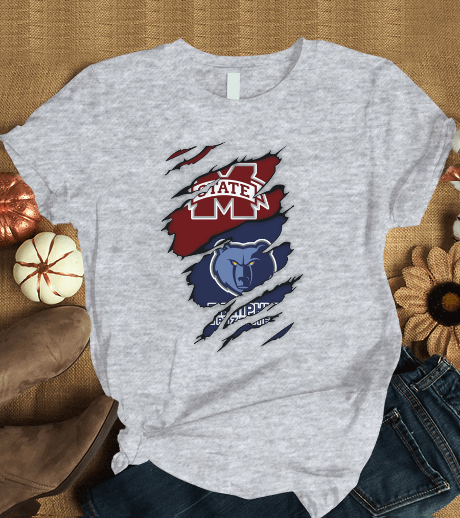 Memphis Grizzlies Mississippi State Bulldogs Rip T-Shirt