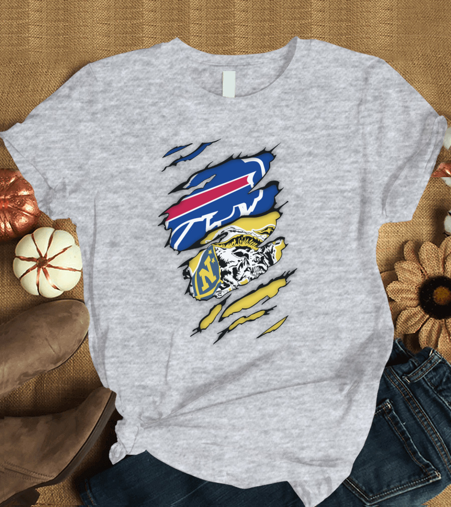 Navy Midshipmen Buffalo Bills Claw Scratch T-Shirt