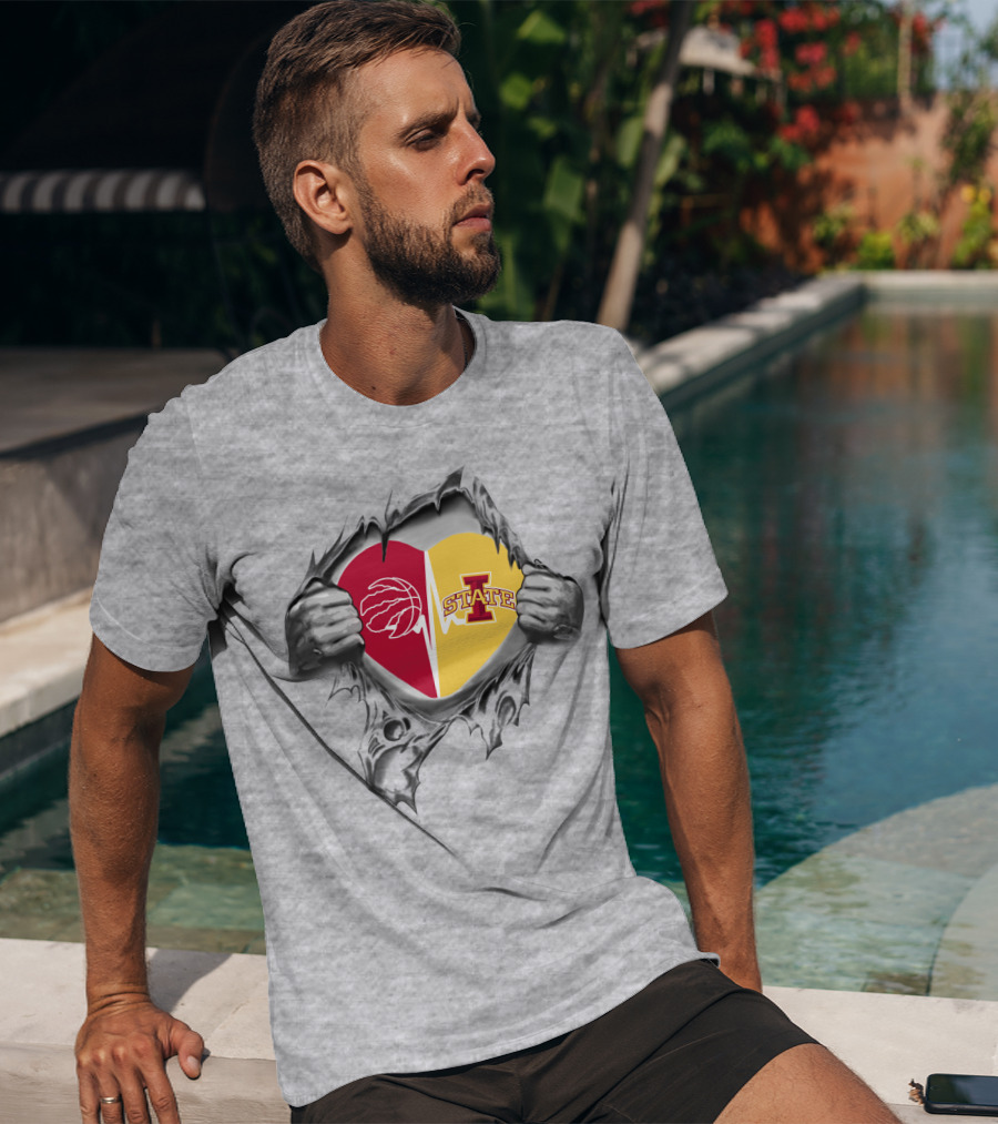 Iowa State Toronto Raptors Heart T-Shirt