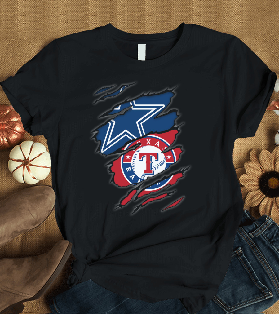 Dallas Cowboys and Texas Rangers Logos Fusion T-Shirt