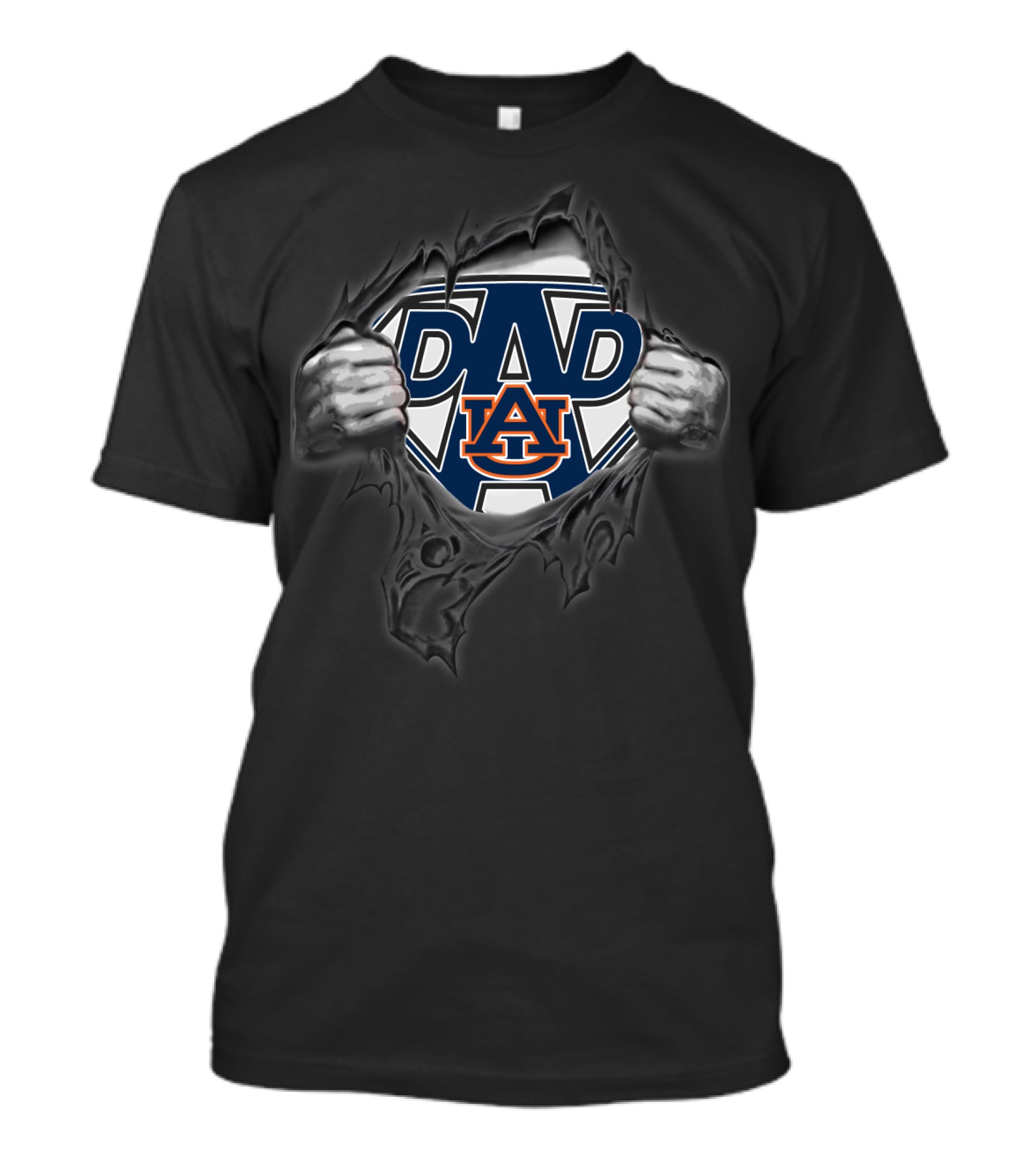Auburn Tigers Dad Super Logo Tear T-Shirt