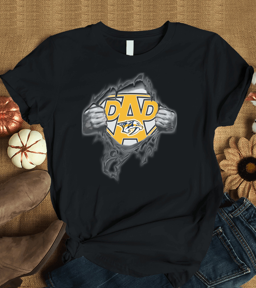 Nashville Predators Super Dad Hero T-Shirt