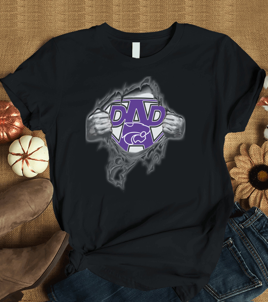 Kansas State Wildcats Dad Super Logo Hero T-Shirt