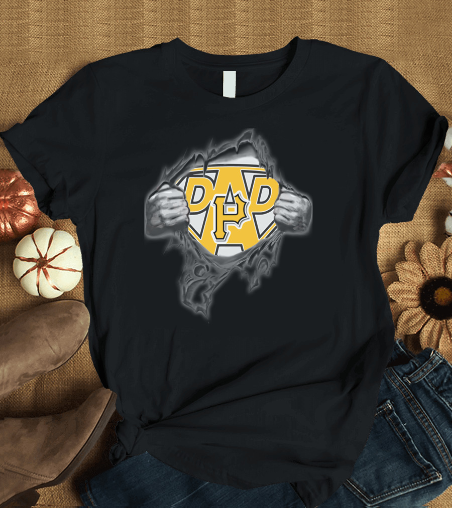 Pittsburgh Pirates Dad Superhero Emblem T-Shirt