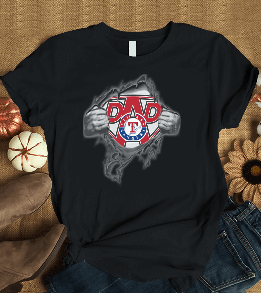 Texas Rangers Dad Superhero T-Shirt