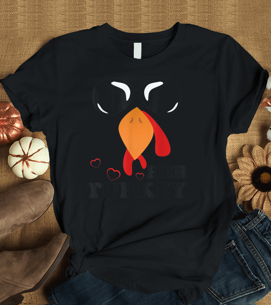 Her Turkey Funny Men's Matching Thanksgiving T-Shirt