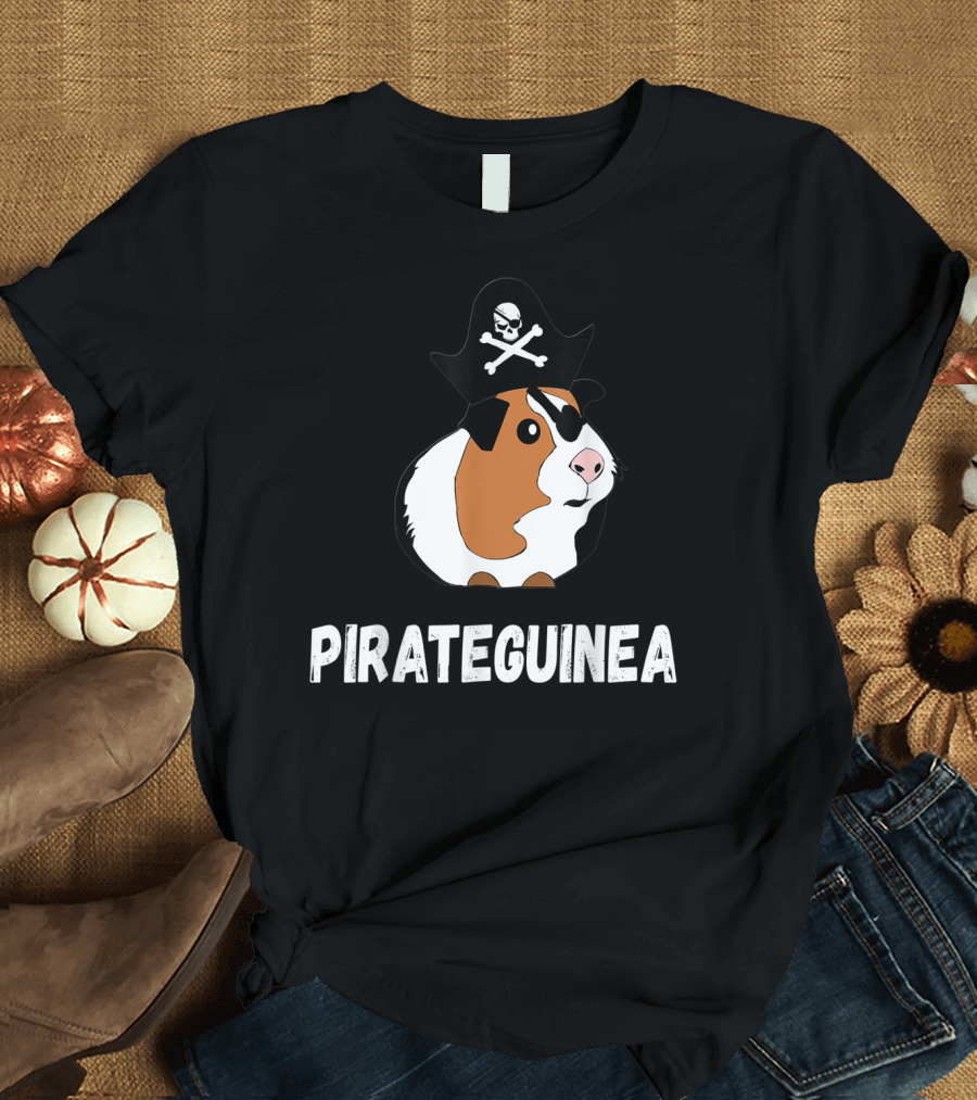 PIRATEGUINEA Captain Guinea Pigs Sails of Sea Skeleton Pets T-Shirt