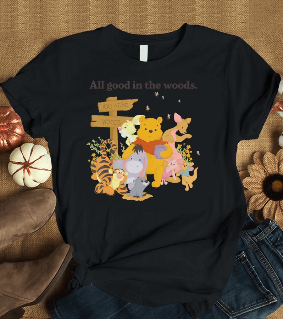 Disney Winnie The Pooh Group Shot 100 Acre Woods All Good In The Woods T-Shirt