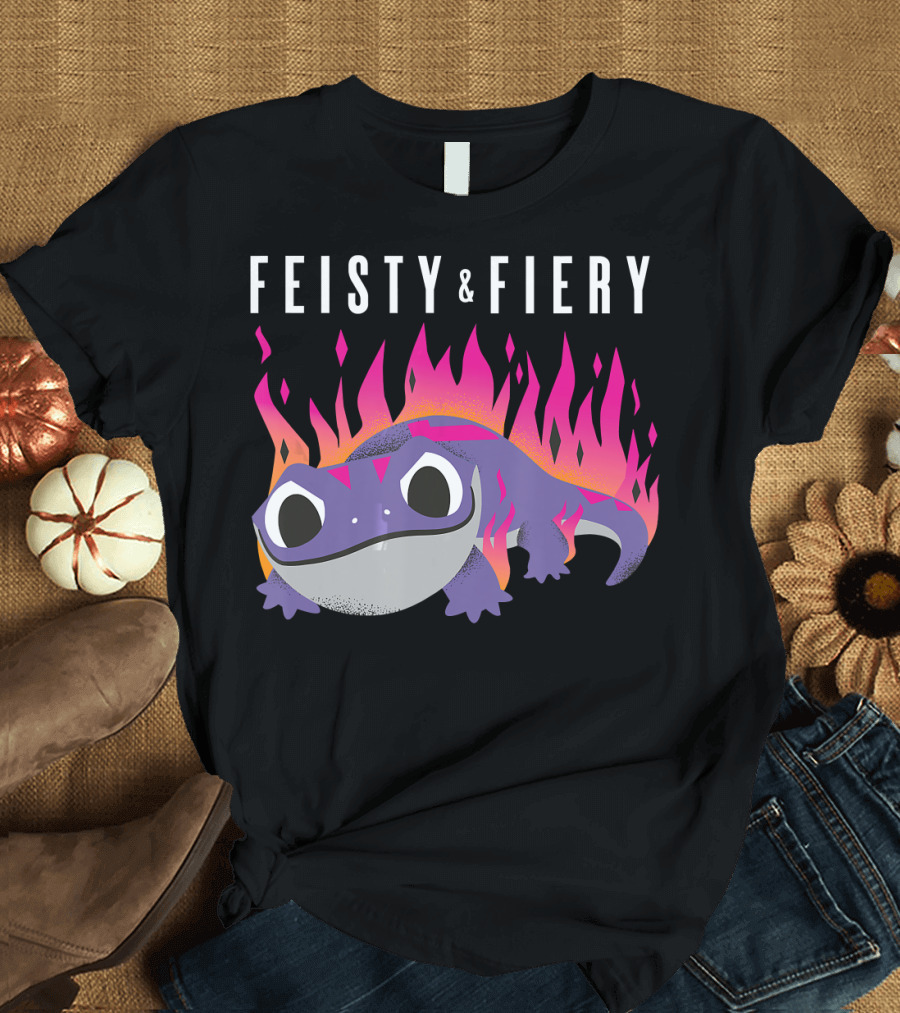 Disney Frozen 2 Bruni Salamander Feisty and Fiery with Flames T-Shirt