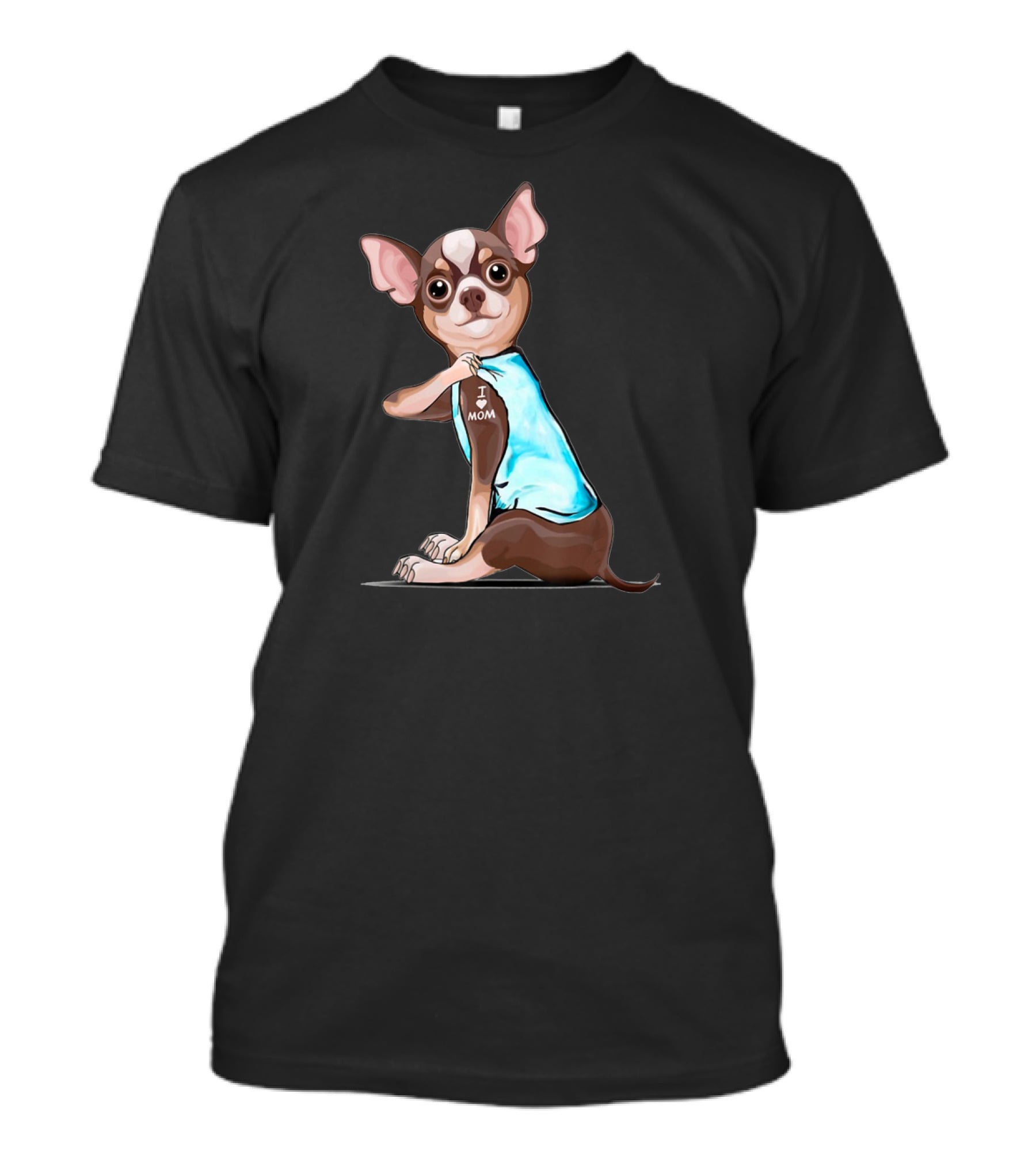 Chihuahua Tattoos I Love Mom T-Shirt