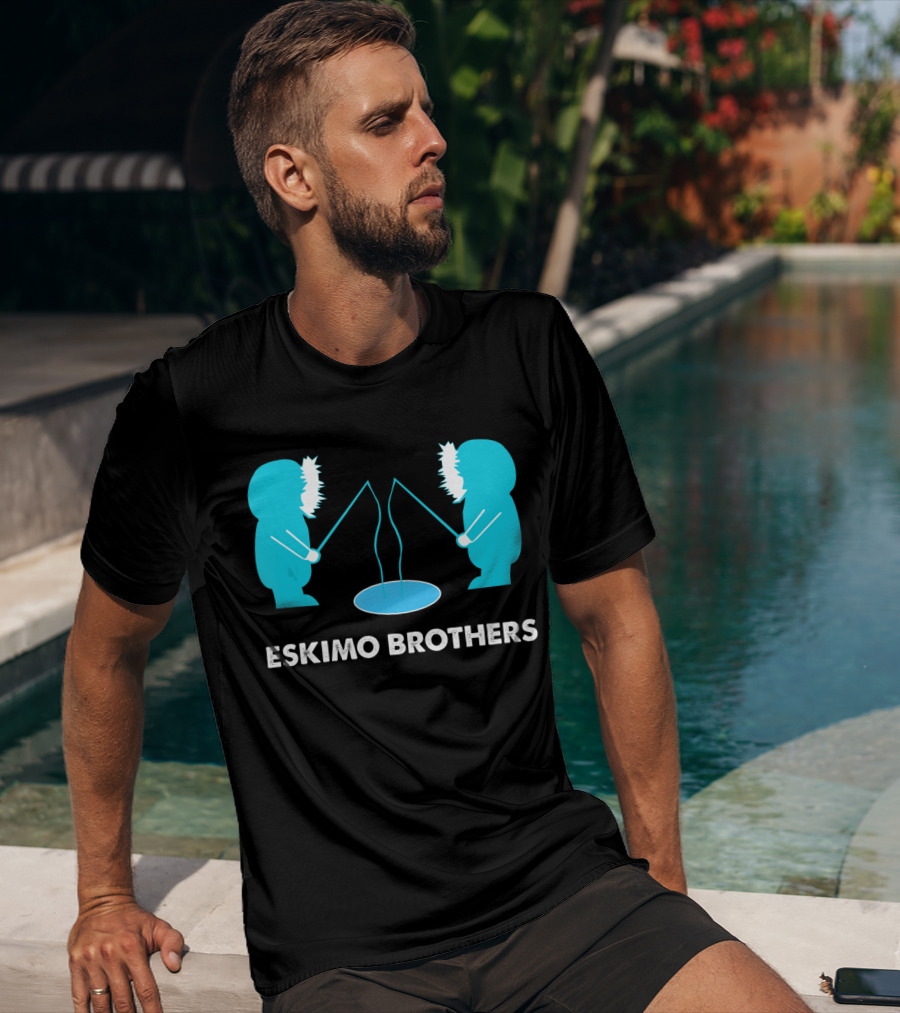 Eskimo Brothers Fishing Ice Hole Funny EBDB T-Shirt