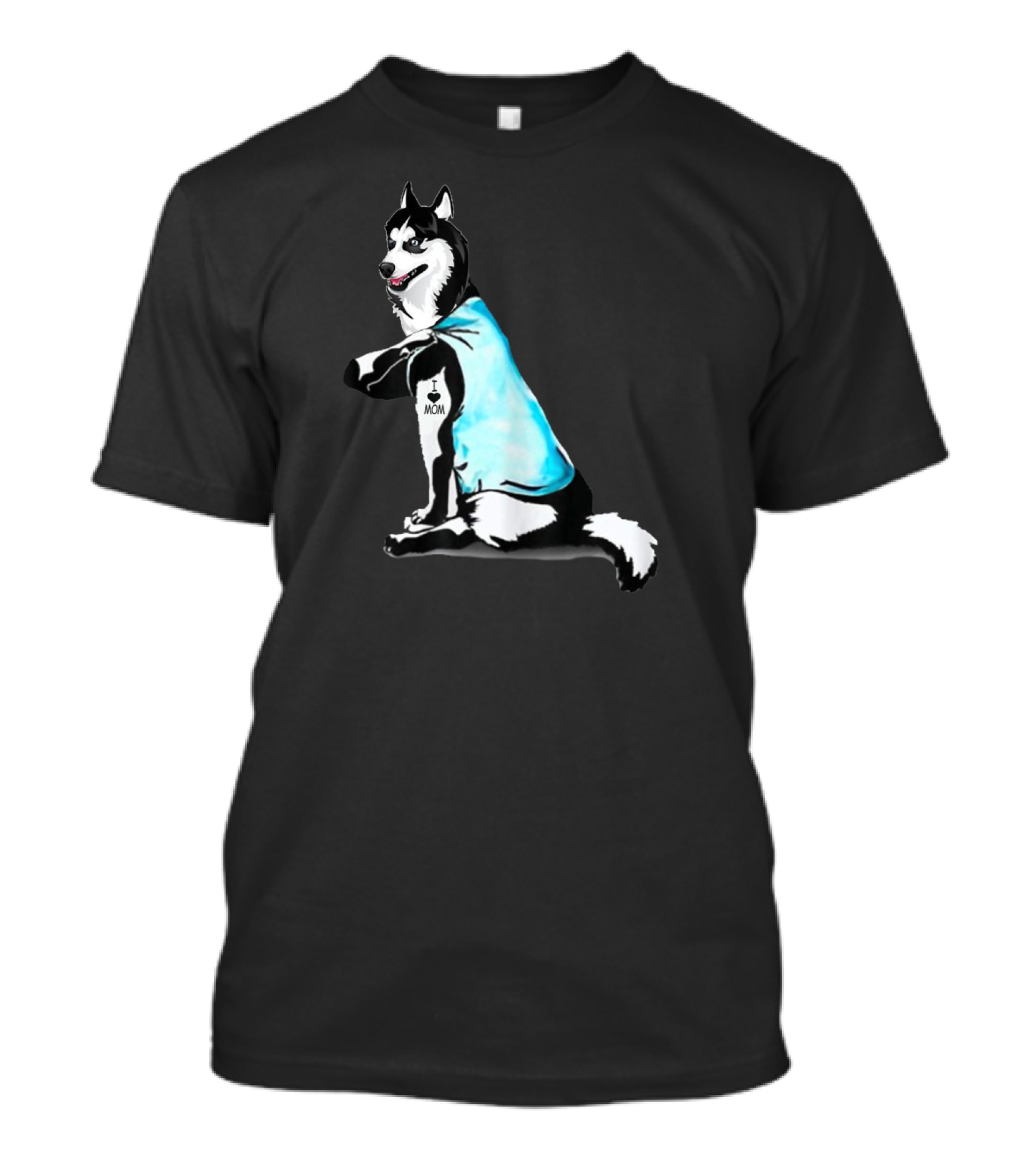I Love Mom Husky Dog Tattoo Gifts T-Shirt