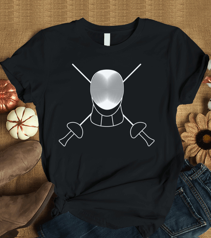 Fencing Mask with Crossed Swords Fencers T-Shirt