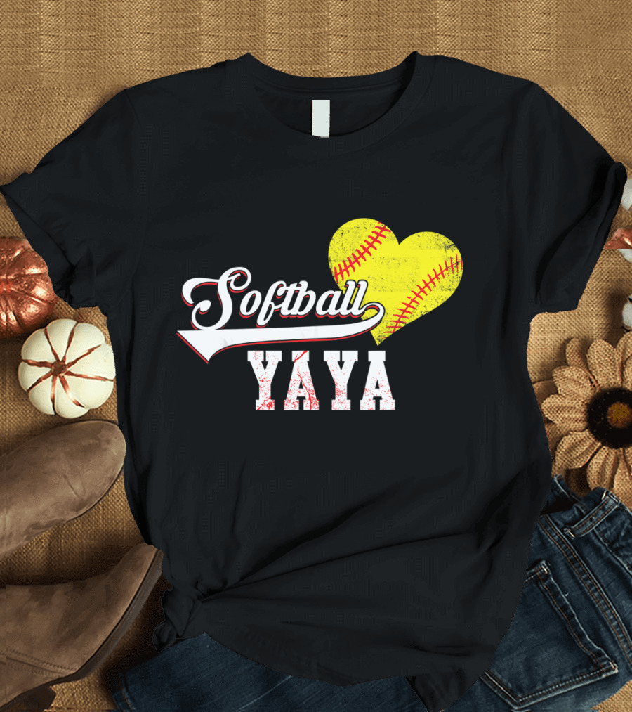 Softball Yaya Heart T-Shirt