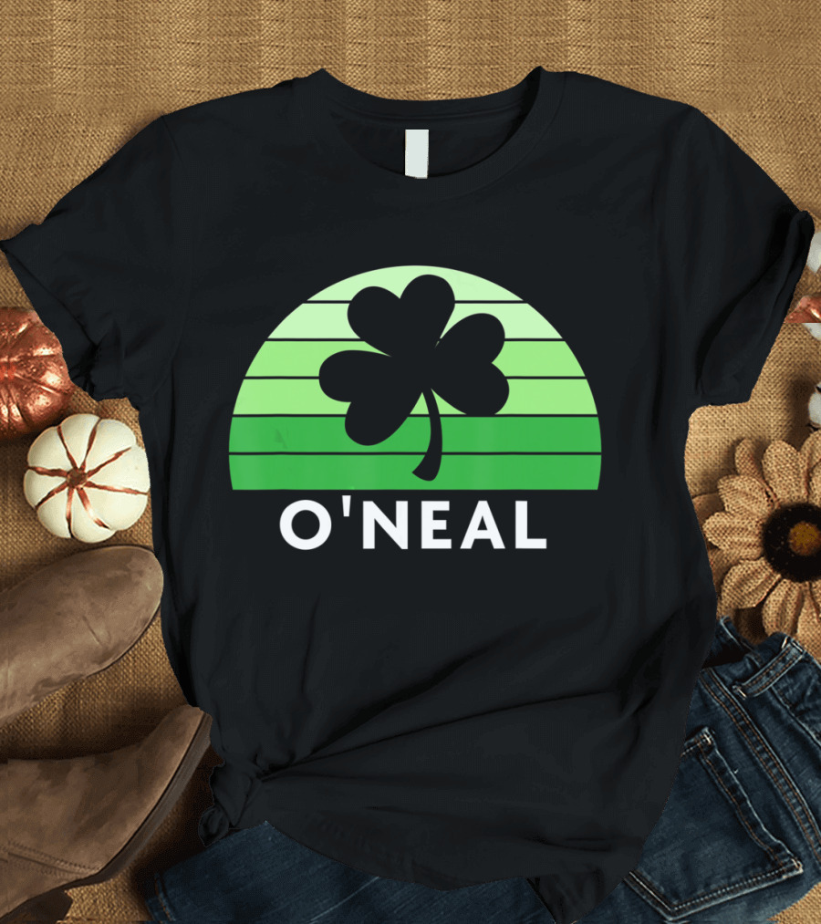 O'Neal Irish Family Name Shamrock Green Stripes T-Shirt